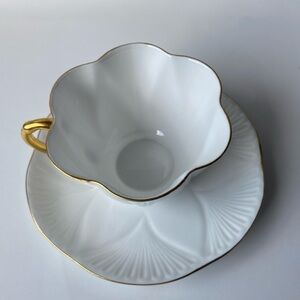 Shelley Tea Cup and Saucer W/ Gold Trim